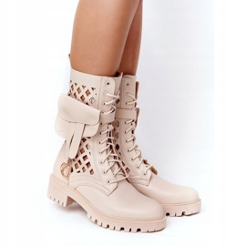 PS1 Boots ajourées à rein Beige Rock Star 2