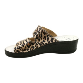 Print léopard en cuir pour femmes beige 1