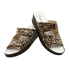 Print léopard en cuir pour femmes beige 4