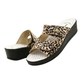 Print léopard en cuir pour femmes beige 3