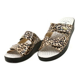 Print léopard en cuir pour femmes beige 2