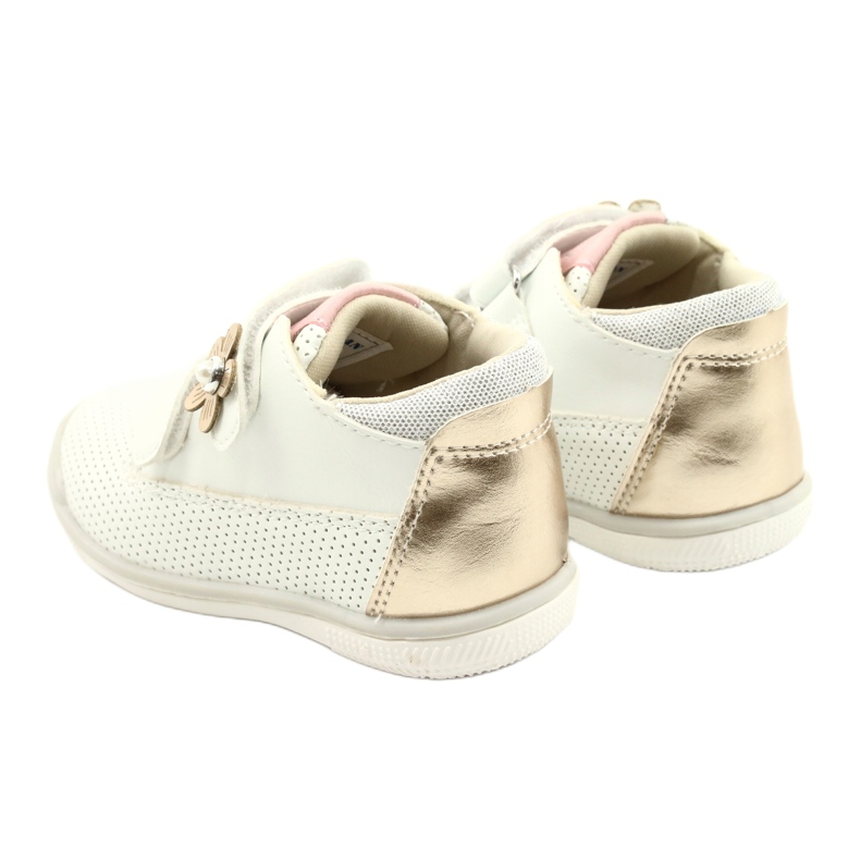 American Club Chaussures de Sport Avec Velcro GC06 / 21 Blanc et Or 5