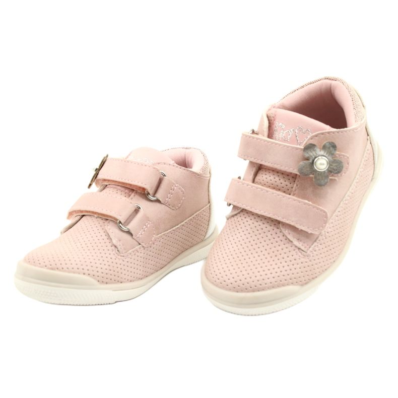 American Club Chaussures De Sport Avec Velcro GC06 / 21 Rose-Argent 2