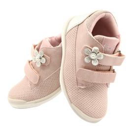 American Club Chaussures De Sport Avec Velcro GC06 / 21 Rose-Argent 4