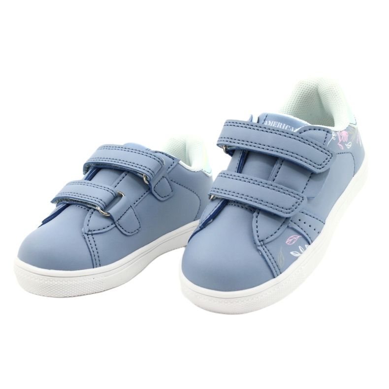 American Club Chaussures velcro ES22 / 21 bleu argent 2