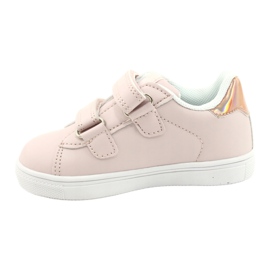 American Club Fleurs ES22 / 21 Chaussures Velcro Rose Poudré d'or 1