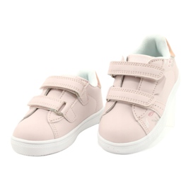 American Club Fleurs ES22 / 21 Chaussures Velcro Rose Poudré d'or 2