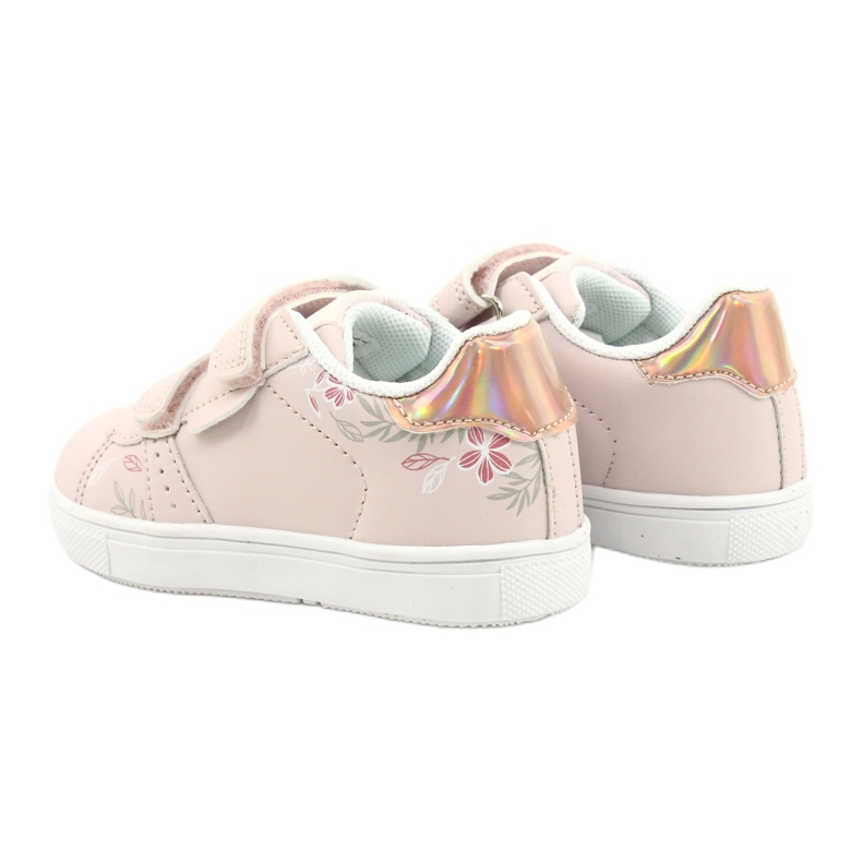 American Club Fleurs ES22 / 21 Chaussures Velcro Rose Poudré doré 5