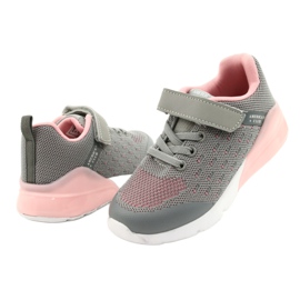 American Club Chaussures de sport pour filles avec Velcro RL12 / 21 Gris rose 3