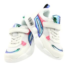 American Club Chaussures de sport halographiques à la mode ES23/21 Blanc blanche 4