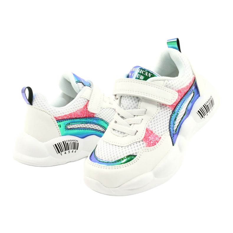 American Club Chaussures de sport halographiques à la mode ES23/21 Blanc blanche 3