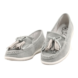 Evento Mocassins Femme, Cuir Suédé à Franges, Batist Gris 1