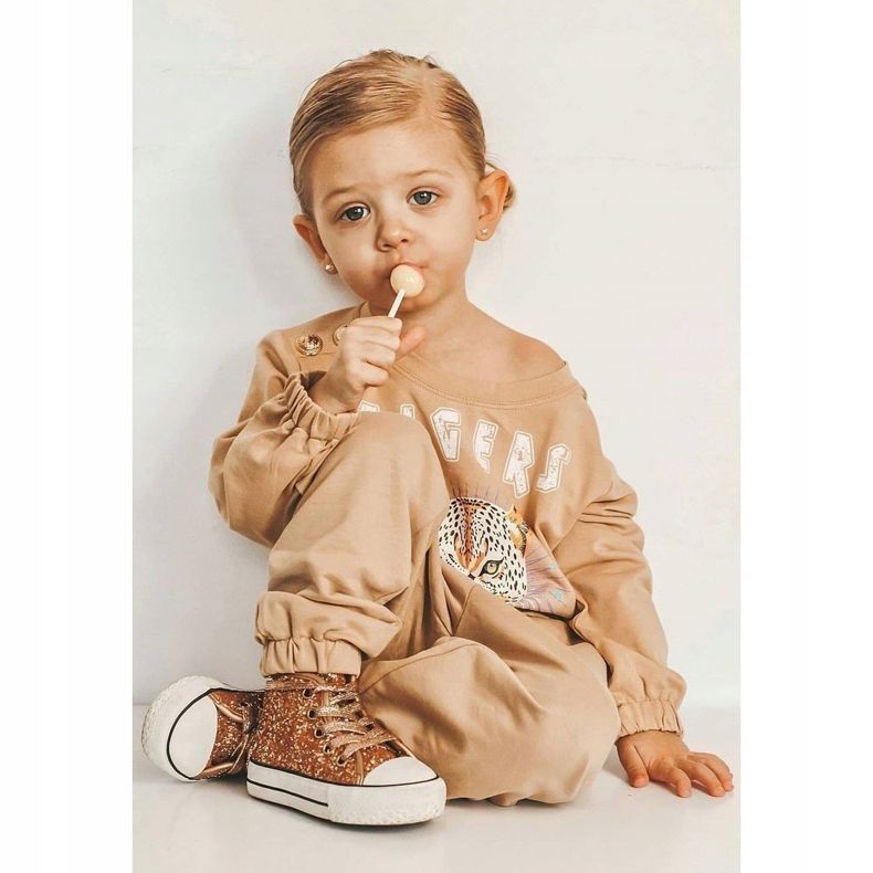 FRROCK Baskets pour enfants High Shiny Golden Ally d'or 1