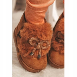Bottes de Neige Chaudes Enfant Fourrure Daim Caramel Amelia brun 6