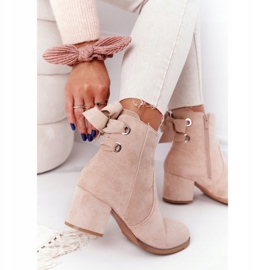 PJ1 Bottines chaudes femme sur talon Beige Kayla 1