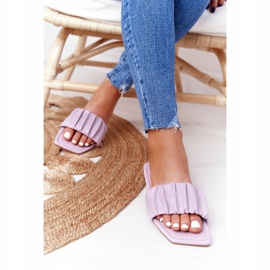 PS1 Pantoufles violettes classiques pour femmes 6