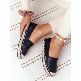 Espadrilles En Cuir Sur Une Semelle Tressée Big Star HH274505 Noir le noir 7