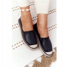 Espadrilles En Cuir Sur Une Semelle Tressée Big Star HH274505 Noir le noir 6