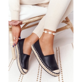 Espadrilles En Cuir Sur Une Semelle Tressée Big Star HH274505 Noir le noir 3