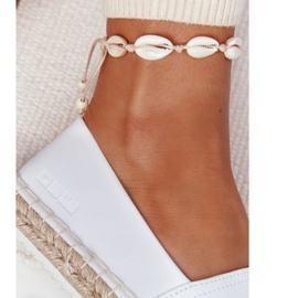 Espadrilles En Cuir Sur Une Semelle Tressée Big Star HH274506 Blanc blanche 1