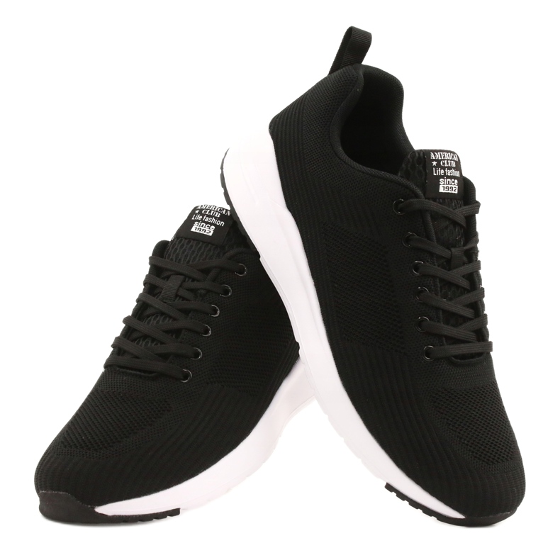 American Club Chaussures de sport pour hommes noires RD01 / 21 le noir 3