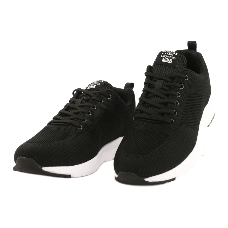 American Club Chaussures de sport pour hommes noires RD01 / 21 le noir 1