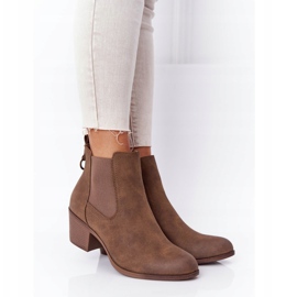 Bottines Chaudes Femme Bottines Chelsea Talon Kaki Trinity brun 2