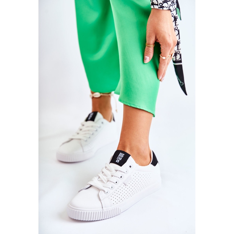 Baskets en cuir pour femmes Big Star HH274071 Blanc et noir 1