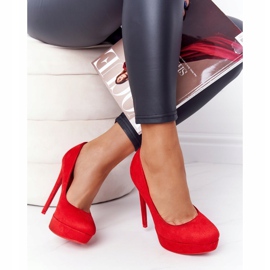 PS1 Escarpins classiques en daim rouge Margharita 1