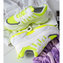 SHELOVET Baskets confortables avec maille blanc jaune 1