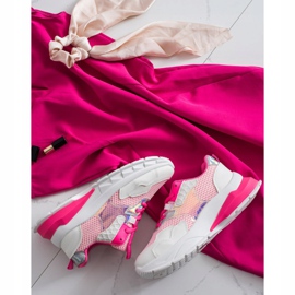 SHELOVET Baskets à la mode blanche rose 1