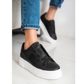 SHELOVET Baskets avec cuir écologique sur la plate-forme noir 2