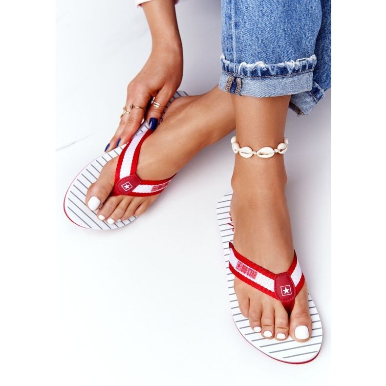Tongs Femme Big Star DD274A249 Rouge blanc 1