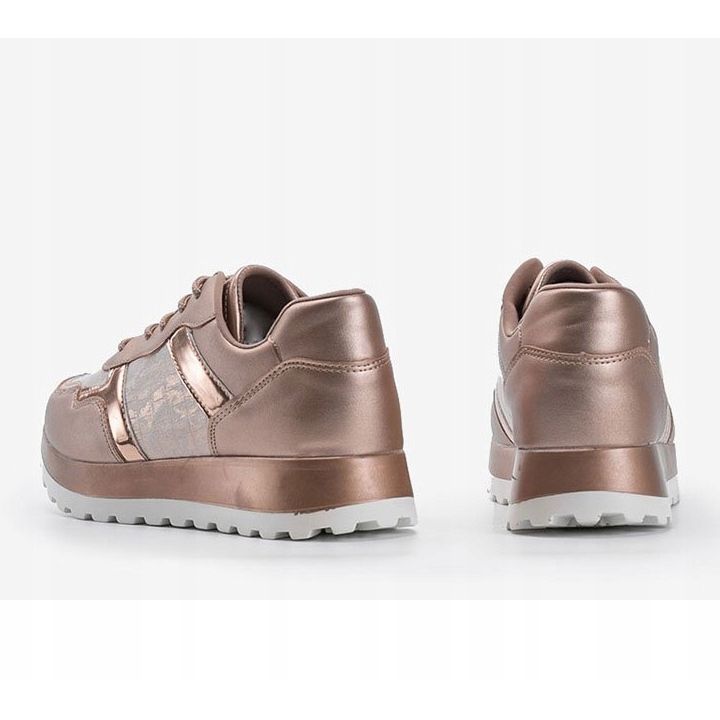 Baskets champagne éco-cuir 2019-447 multicolore doré 2