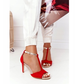 S.Barski Sandales On Szpilce S. Bararski 280-58 Rouge-Or d'or 2