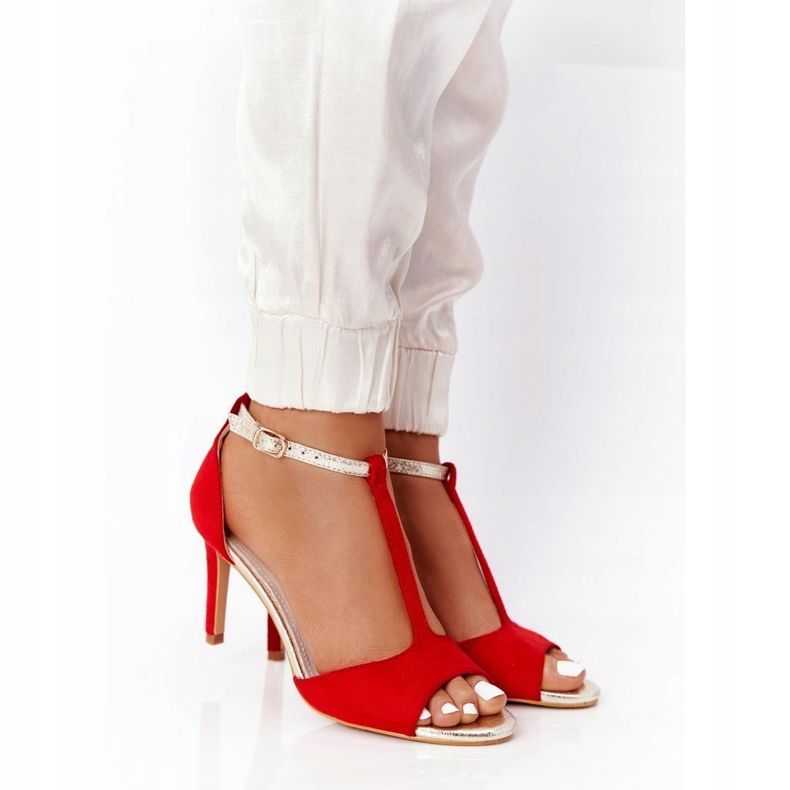 S.Barski Sandales On Szpilce S. Bararski 280-58 Rouge-Or doré 1