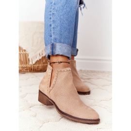 PS1 Boots ajourées à découpes Beige Clever brun 2