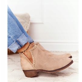PS1 Boots ajourées à découpes Beige Clever brun 3
