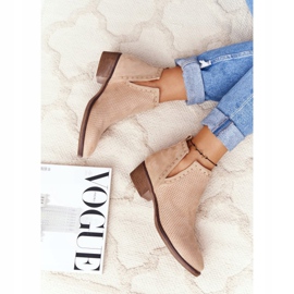 PS1 Boots ajourées à découpes Beige Clever brun 4