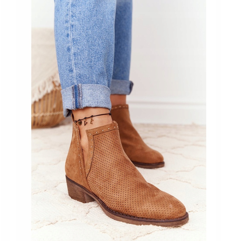PS1 Boots ajourées à découpes, Camel Clever brun 1