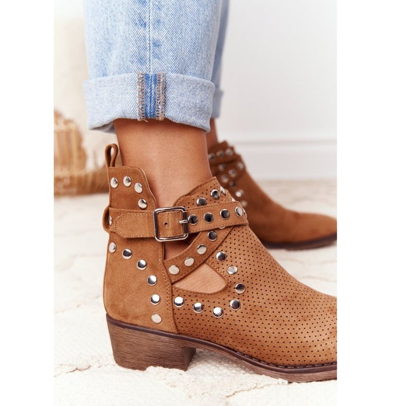 PS1 Boots ajourées à jets Camel Dakota brun 2