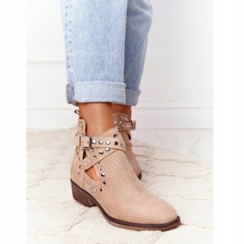 PS1 Boots ajourées à strass Dakota Beige 1
