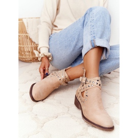 PS1 Boots ajourées à strass Dakota Beige 5