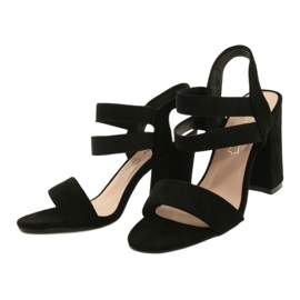 Evento Sandales confortables en daim sur une barre 21SD35-3540 Noir le noir 1