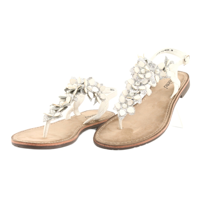 Evento Sandales pour femmes avec une perle 20SD35-1811 blanc argent 1