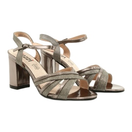Jezzi Theels hauts pour femmes de l'éco-cuir 20SD25-2090 Metallic Brown brun 3