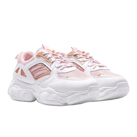 Baskets roses et blanches sur une épaisse semelle Annette multicolore 1