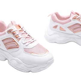 Baskets roses et blanches sur une épaisse semelle Annette multicolore 3