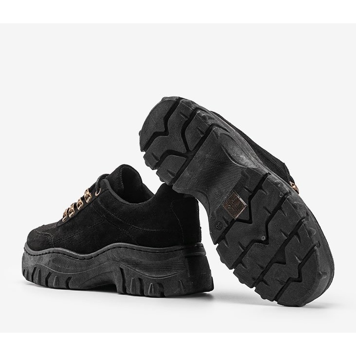 Baskets noires à semelle épaisse Cecilia le noir 1