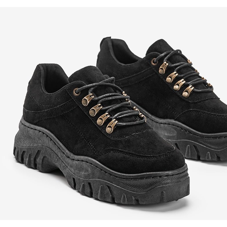 Baskets noires à semelle épaisse Cecilia le noir 2